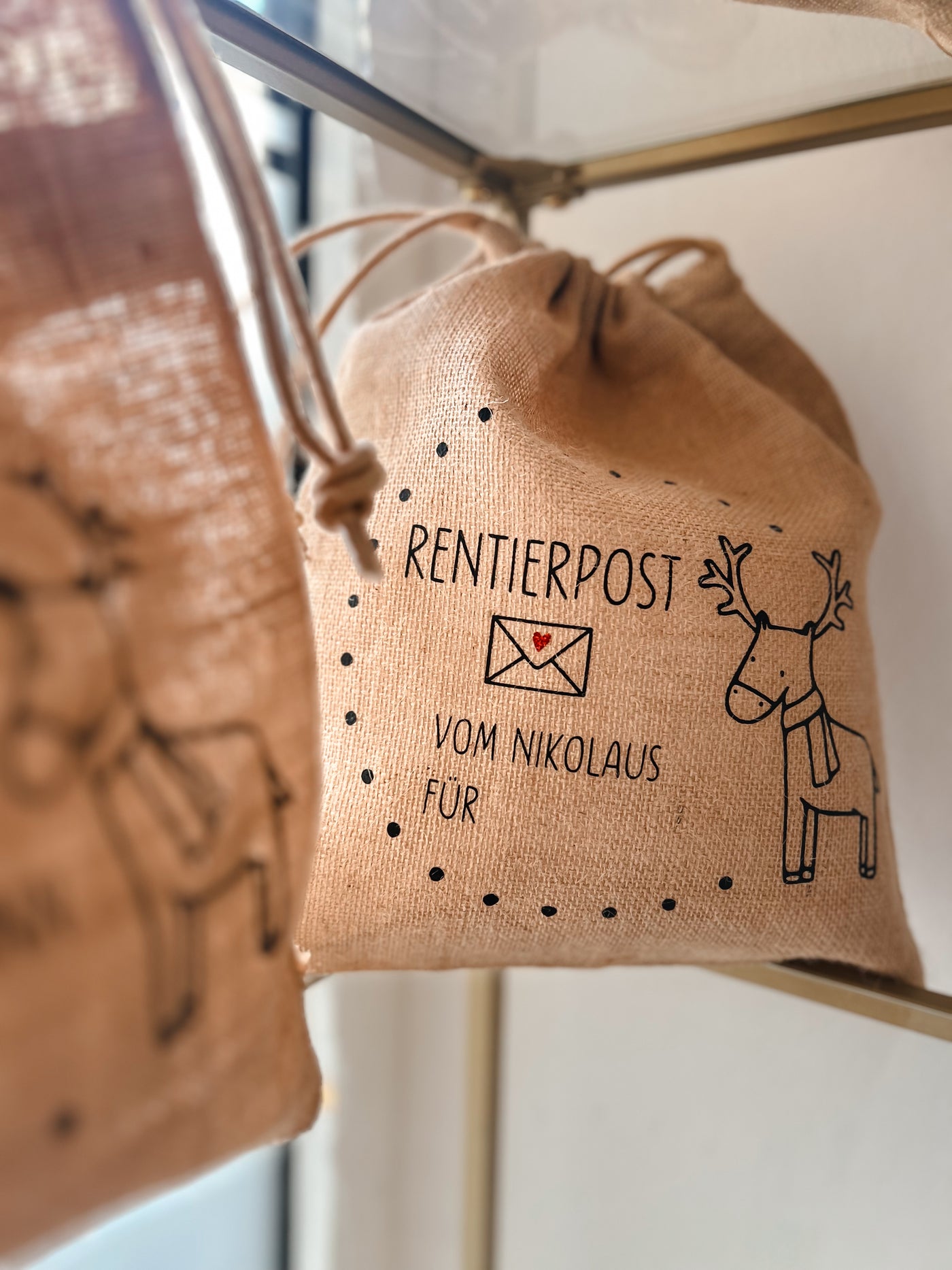 Rentierpost | Jute-Geschenksack für Nikolaus oder Weihnachten [individualisierbar/personalisierbar]