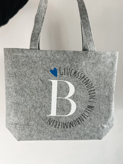 XXL Filztasche Design "Lieblingsmensch" | mit Initial & Bezeichnung [INDIVIDUALISIERBAR / PERSONALISIERBAR]