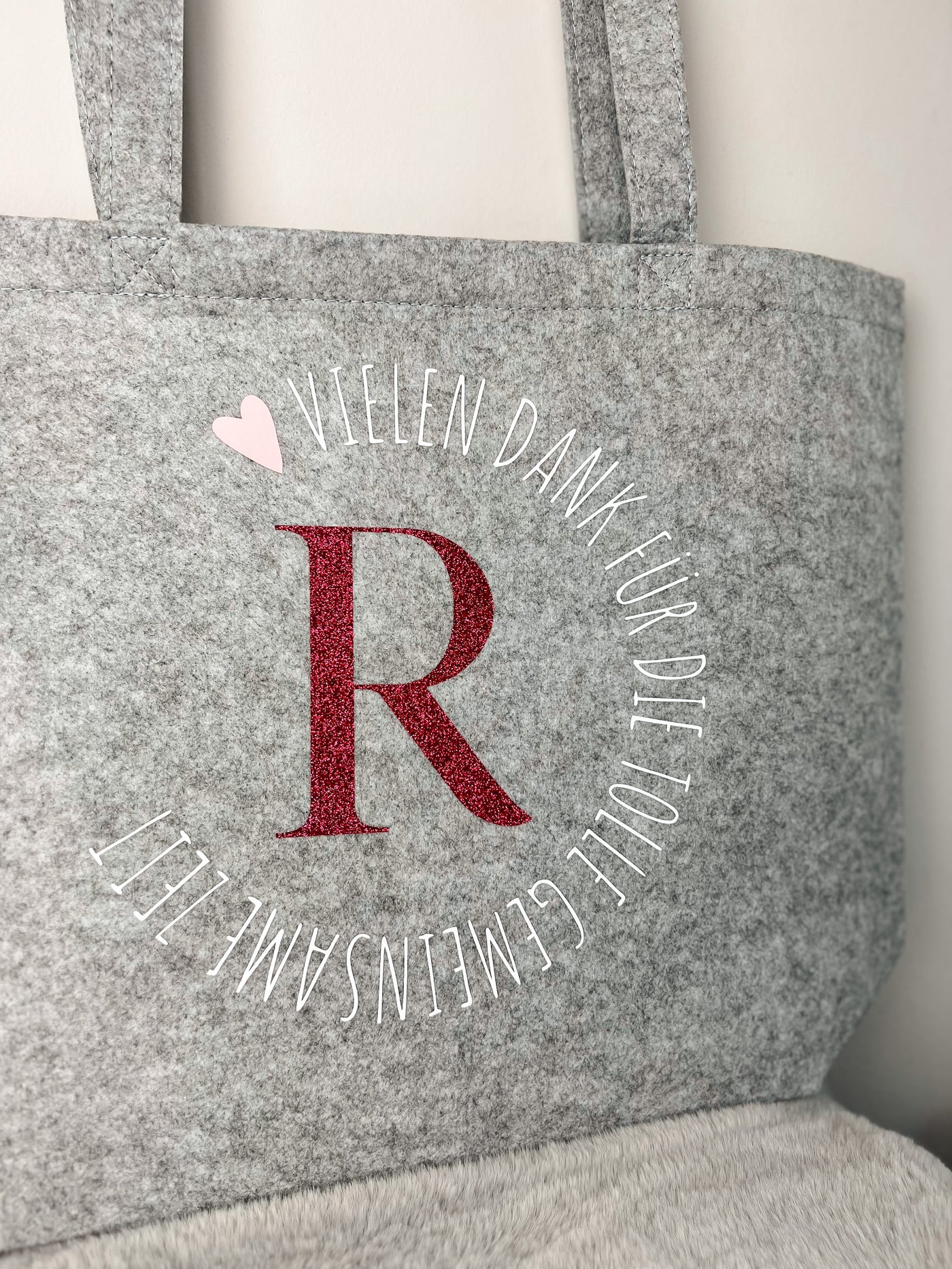 XXL Filztasche Design "Lieblingsmensch" | mit Initial & Bezeichnung [INDIVIDUALISIERBAR / PERSONALISIERBAR]