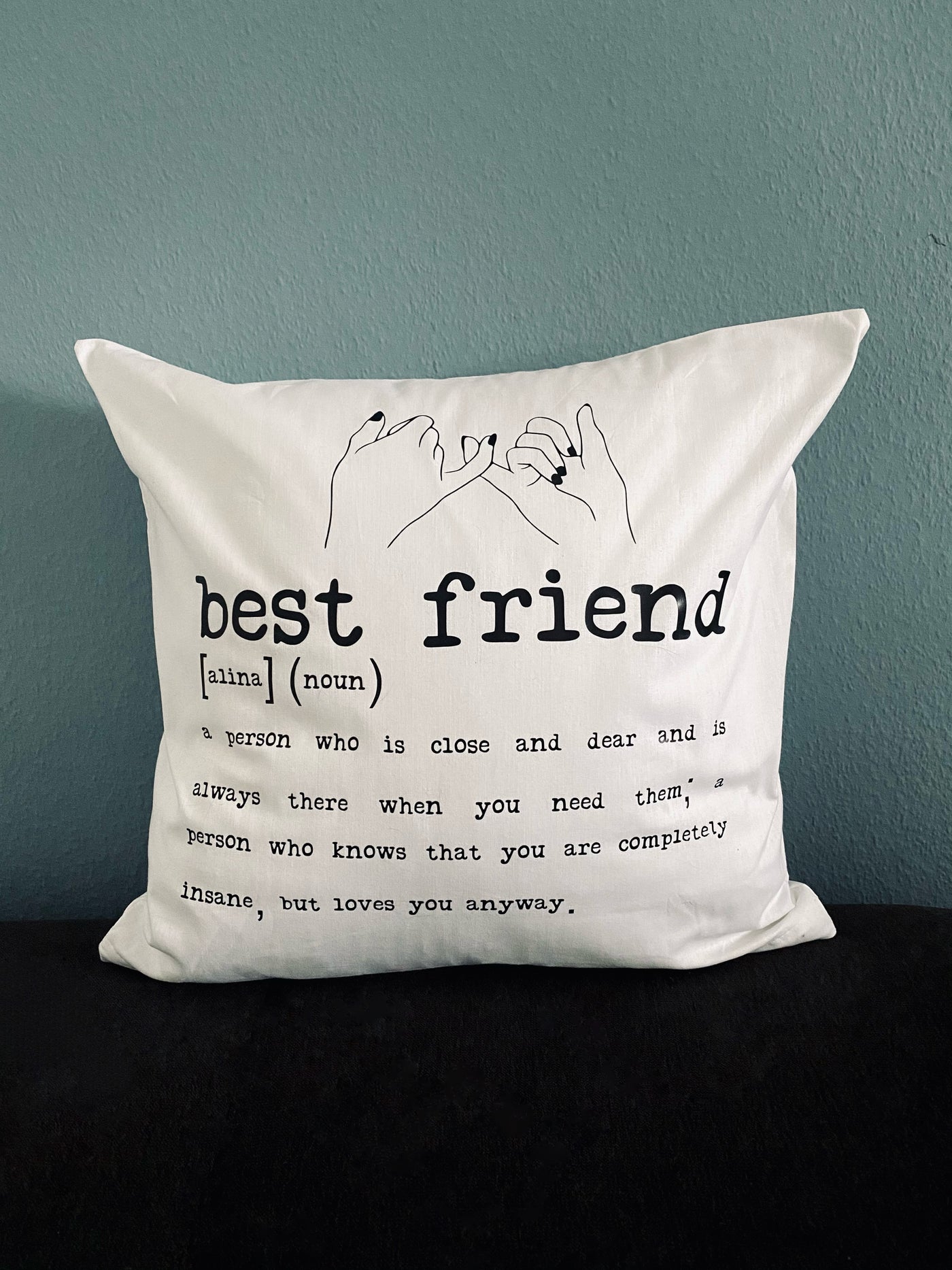 Kissenhülle Design "Best Friend" | Kissenbezug für Dein Bestie | Geschenk zum Einzug, Einstand [individualisierbar / personalisierbar]