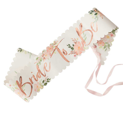 Braut Schärpe Design "Floral JGA" | "Bride to be" | Bride Accessoires | JGA Partyzubehör