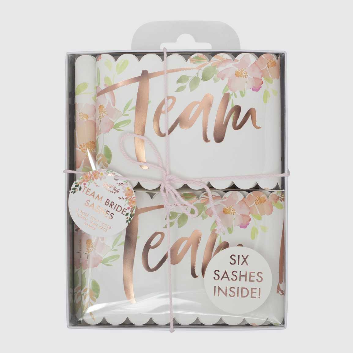 Team Bride Schärpen Design "Floral JGA" | Team Bride Accessoires | JGA Partyzubehör | 6 Stück