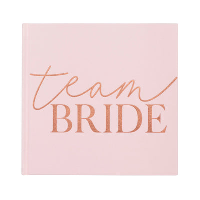 JGA Gästebuch aus Samt Design "Roségold" | "Team Bride" | JGA Partyzubehör