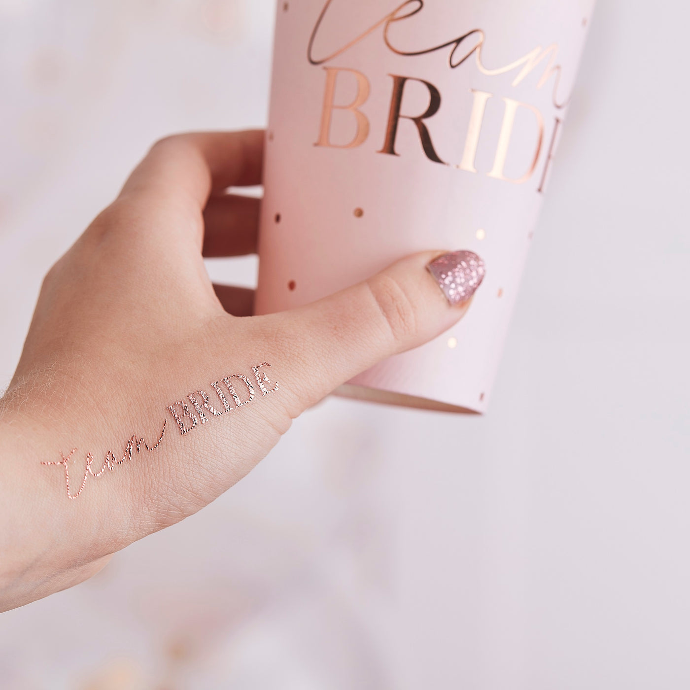 Tattoos Team Bride Design "Roségold" | Team Bride Accessoires | JGA Partyzubehör | 16 Stück