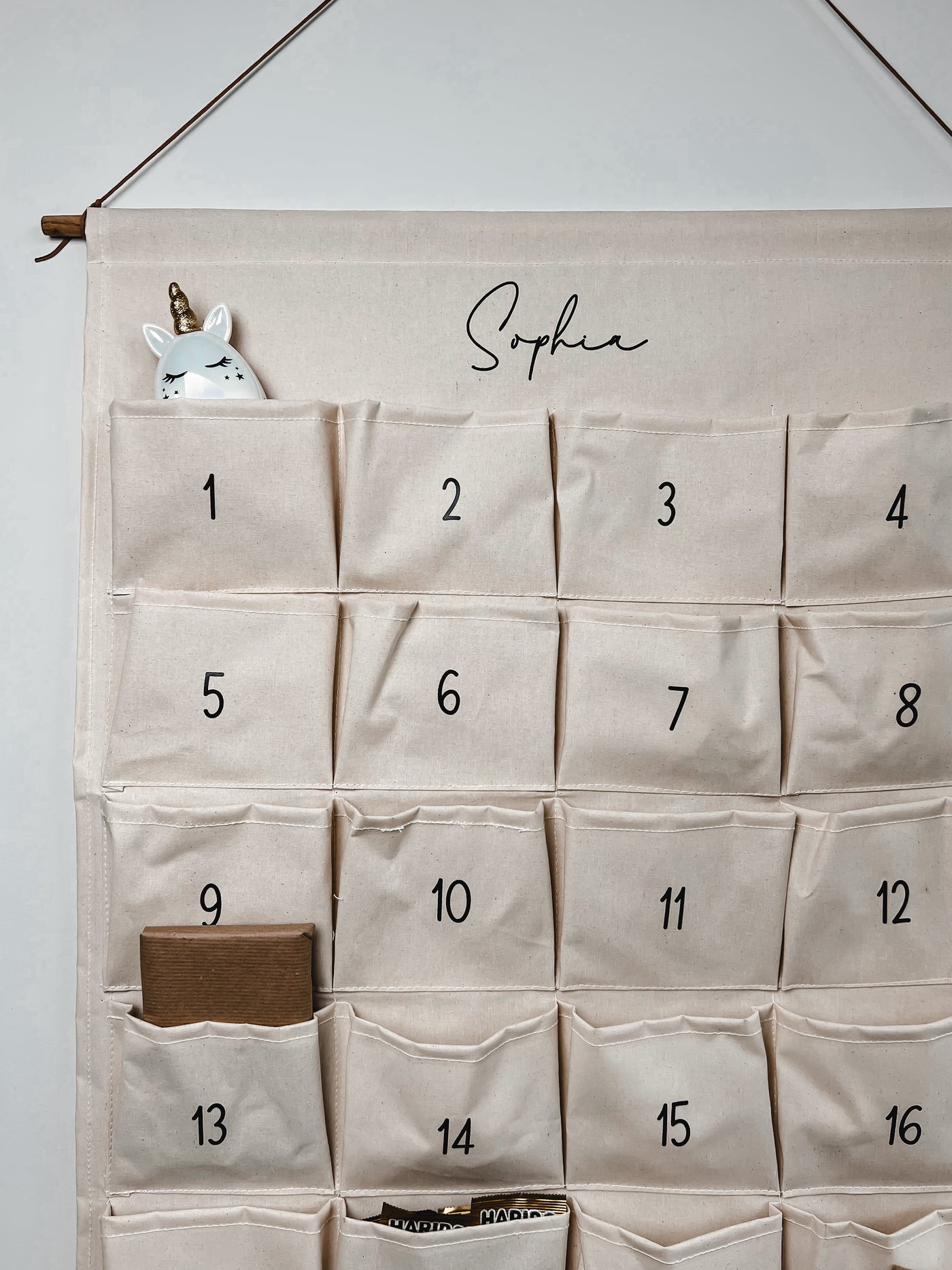 Stoff-Adventskalender Design "Name(n)"⎟DIY Kalender mit 24 Taschen⎟nachhaltig & wiederverwendbar⎟[personalisierbar / individualisierbar]