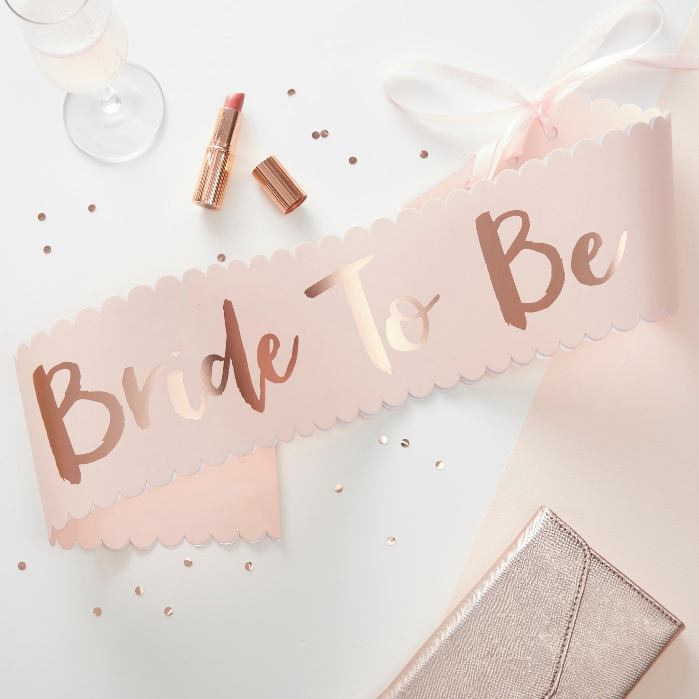 Braut Schärpe Design "Roségold" | "Bride to be" | Bride Accessoires | JGA Partyzubehör