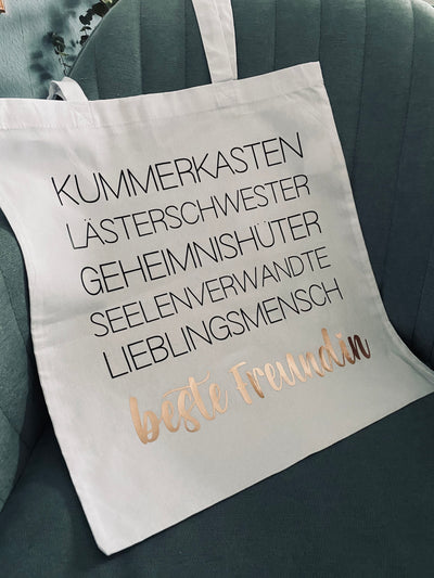 Stoffbeutel Design "Beste Freundin" ⎟Stoffbeutel mit Synonymen für Dein Bestie [individualisierbar]