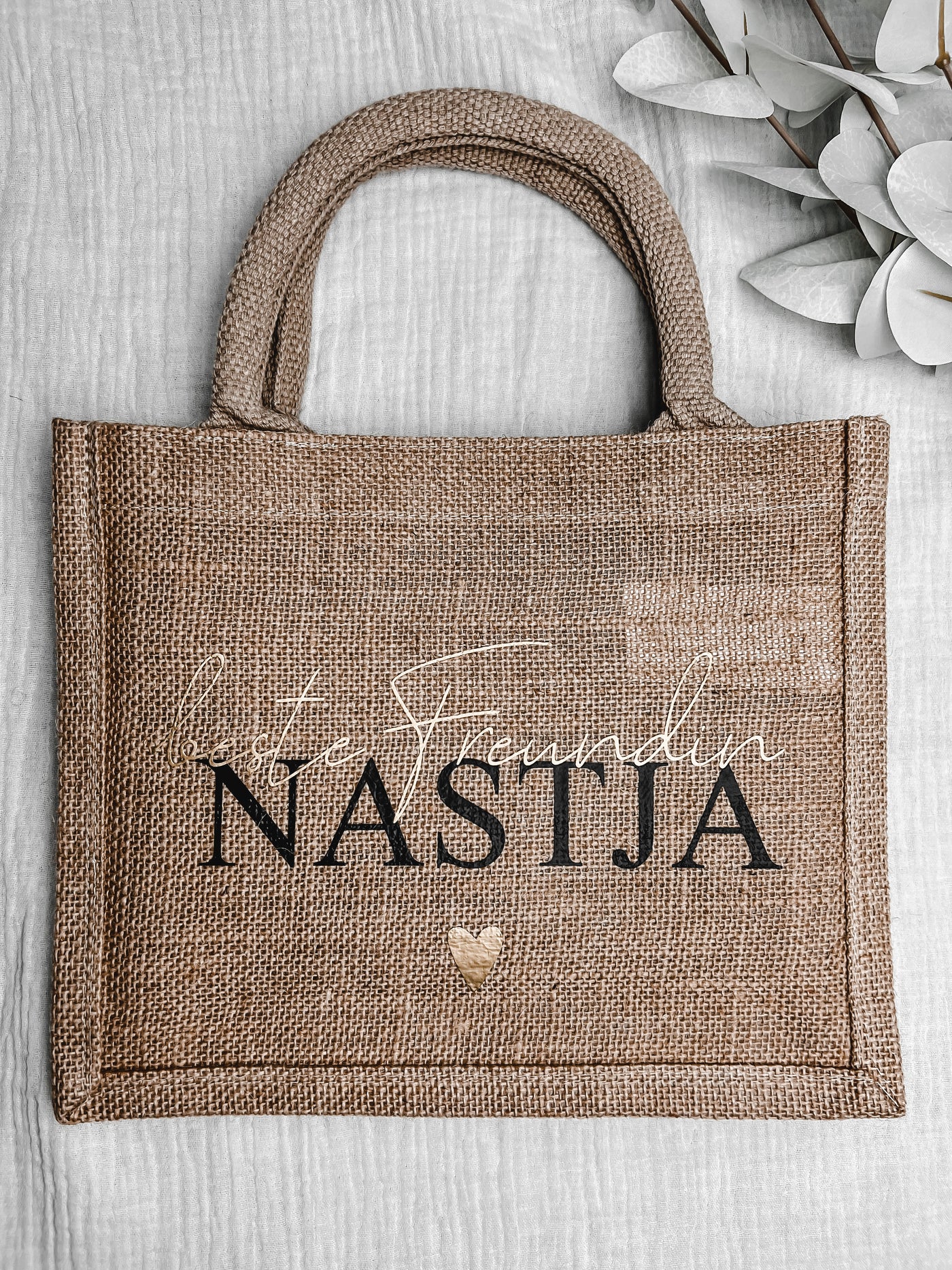 Jute-Geschenktasche / Jute-Shopper Design "beste Freundin" | Shopping Bag für Deinen Lieblingsmenschen | Geschenke für die beste Freundin [individualisierbar / personalisierbar]