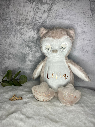 Plüschtier Design "Baby Owl" | Kuscheltier mit Namen & Geburtsdaten [individualisierbar / personalisierbar]