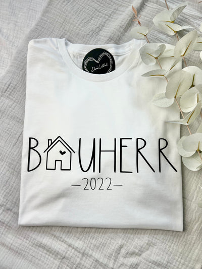 Herren T-Shirt Design "Bauherr" | Herren Kurzarmshirt für Bauherren & frischgebackene Hausbesitzer [individualisierbar]