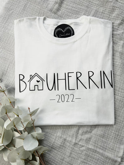 Damen T-Shirt Design "Bauherrin" | Damen Kurzarmshirt für Bauherrinnen & frischgebackene Hausbesitzer [individualisierbar]