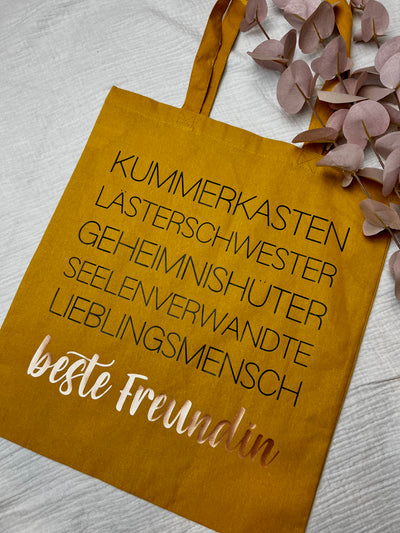 Stoffbeutel Design "Beste Freundin" ⎟Stoffbeutel mit Synonymen für Dein Bestie [individualisierbar]