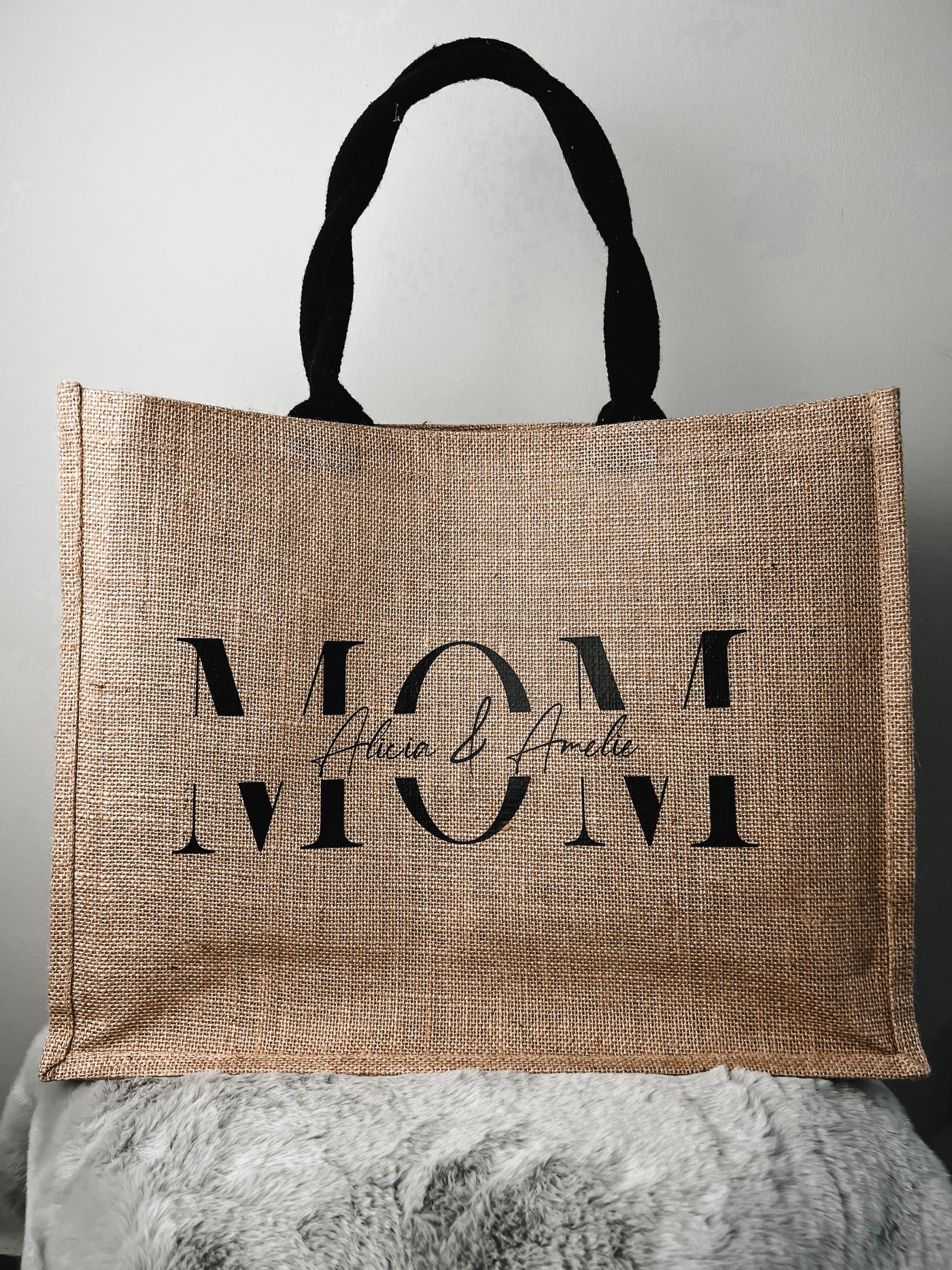 Jute-Geschenktasche / Jute-Shopper Design "MOM + Kind(er)" | Jutetasche für Mamas [personalisierbar / individualisierbar]