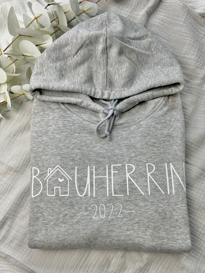 Damen Hoodie Design „Bauherrin“ | Damen Kapuzenpullover für frischgebackene Hausbesitzer [individualisierbar]