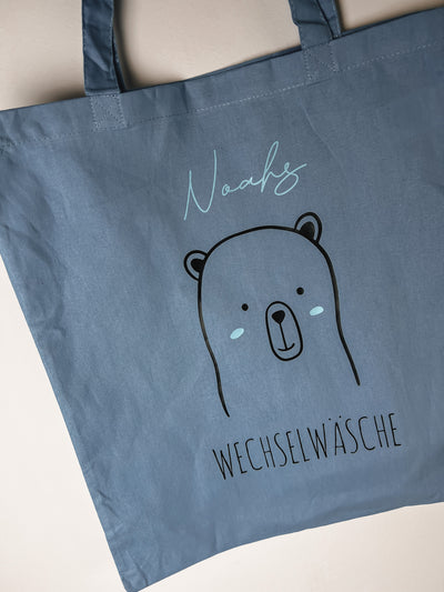 Stoffbeutel Design "Wechselwäsche" ⎟Stoffbeutel für die Kita / den Kindergarten mit Wunschtier + Namen [personalisierbar⎟individualisierbar]