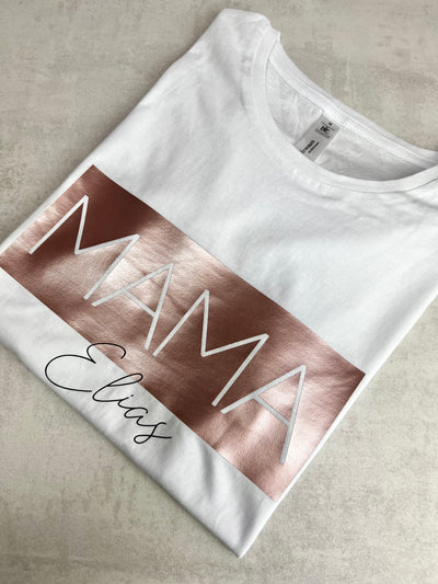 Damen T-Shirt Design „MAMA" | Mama Shirt mit Kindernamen [personalisiert / individualisiert]