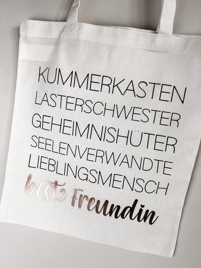 Stoffbeutel Design "Beste Freundin" ⎟Stoffbeutel mit Synonymen für Dein Bestie [individualisierbar]