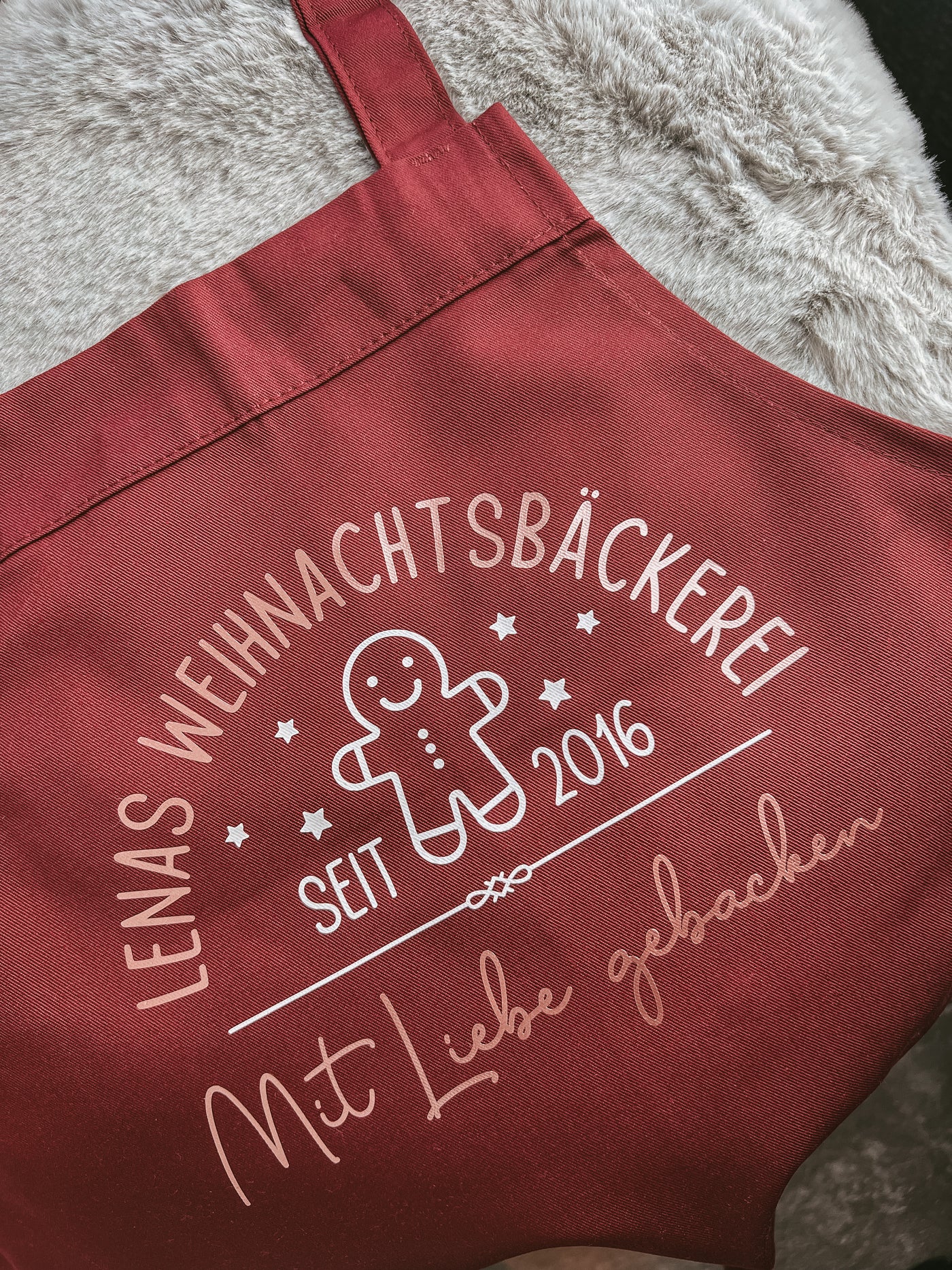 Kinder-Backschürze Design "Weihnachtsbäckerei" | Weihnachtsgeschenk | Schürze für Kinder mit Namen & Geburtsjahr [individualisierbar / personalisierbar]