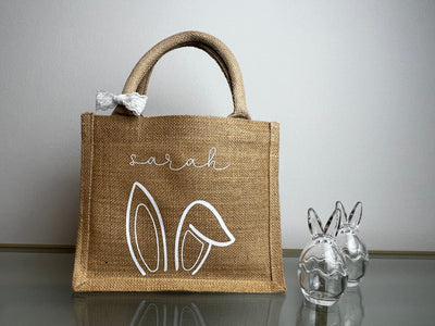 Jute-Geschenktasche / Jute-Shopper Design "Hasenöhrchen" | Geschenktüte für Ostergeschenke [individualisierbar / personalisierbar]