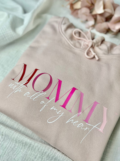 Damen Hoodie Design „MOMMY“ | MAMA Pulli mit Farbverlauf [individualisierbar]