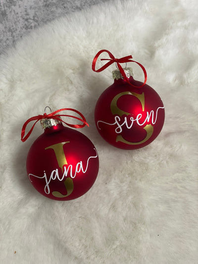 Weihnachtskugel "Initial + Wunschname"⎟Christbaumkugel zum Verschenken⎟Namens-Kugel⎟Baumschmuck [personalisierbar / individualisierbar]