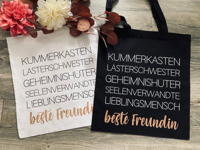 Stoffbeutel Design "Beste Freundin" ⎟Stoffbeutel mit Synonymen für Dein Bestie [individualisierbar]