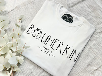 Damen T-Shirt Design "Bauherrin" | Damen Kurzarmshirt für Bauherrinnen & frischgebackene Hausbesitzer [individualisierbar]