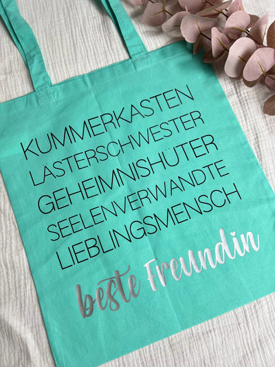 Stoffbeutel Design "Beste Freundin" ⎟Stoffbeutel mit Synonymen für Dein Bestie [individualisierbar]