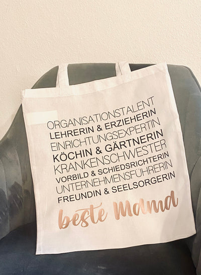 Stoffbeutel Design "Beste Mama" ⎟Stoffbeutel mit Synonymen für Deine Mama [individualisierbar]