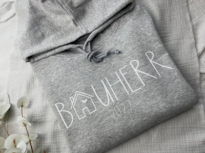 Herren Hoodie Design „Bauherr“ | Herren Kapuzenpullover für frischgebackene Hausbesitzer [individualisierbar]