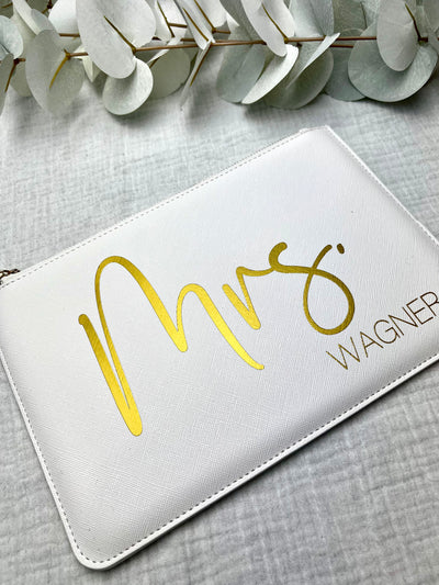 Clutch Design „Mrs.“ | Brauttasche mit Familiennamen [personalisiert / individualisiert]