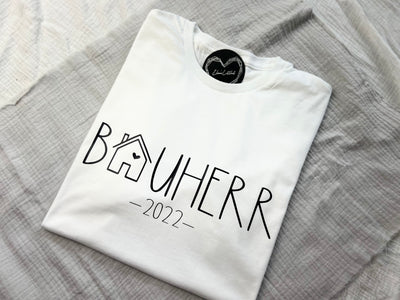 Herren T-Shirt Design "Bauherr" | Herren Kurzarmshirt für Bauherren & frischgebackene Hausbesitzer [individualisierbar]