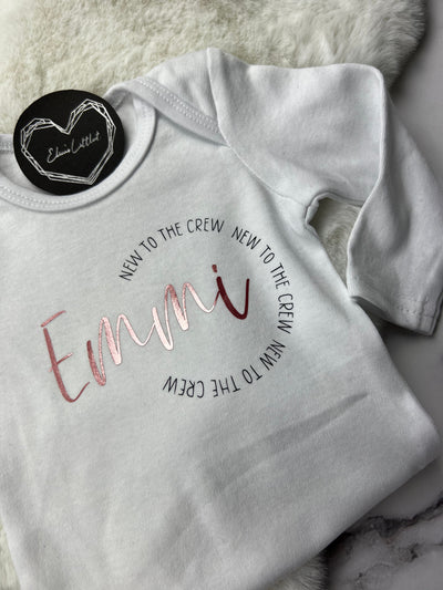 Babybody Design "New to the Crew" | Geschenk zur Geburt, Babyparty [individualisierbar / personalisierbar]