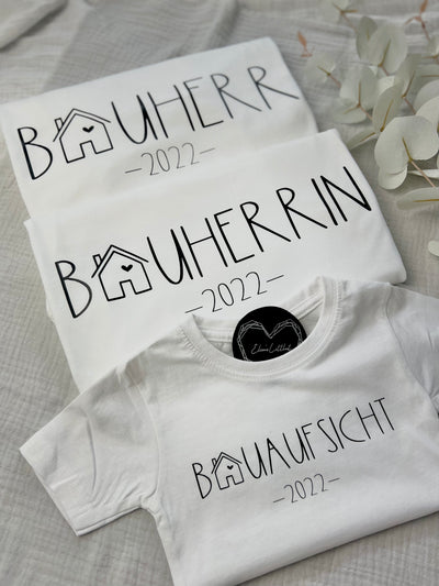 3-er Sparset | T-Shirts für Bauherr/innen und Mini Bauherr/innen | [individualisierbar]