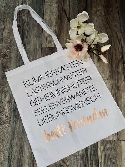 Stoffbeutel Design "Beste Freundin" ⎟Stoffbeutel mit Synonymen für Dein Bestie [individualisierbar]