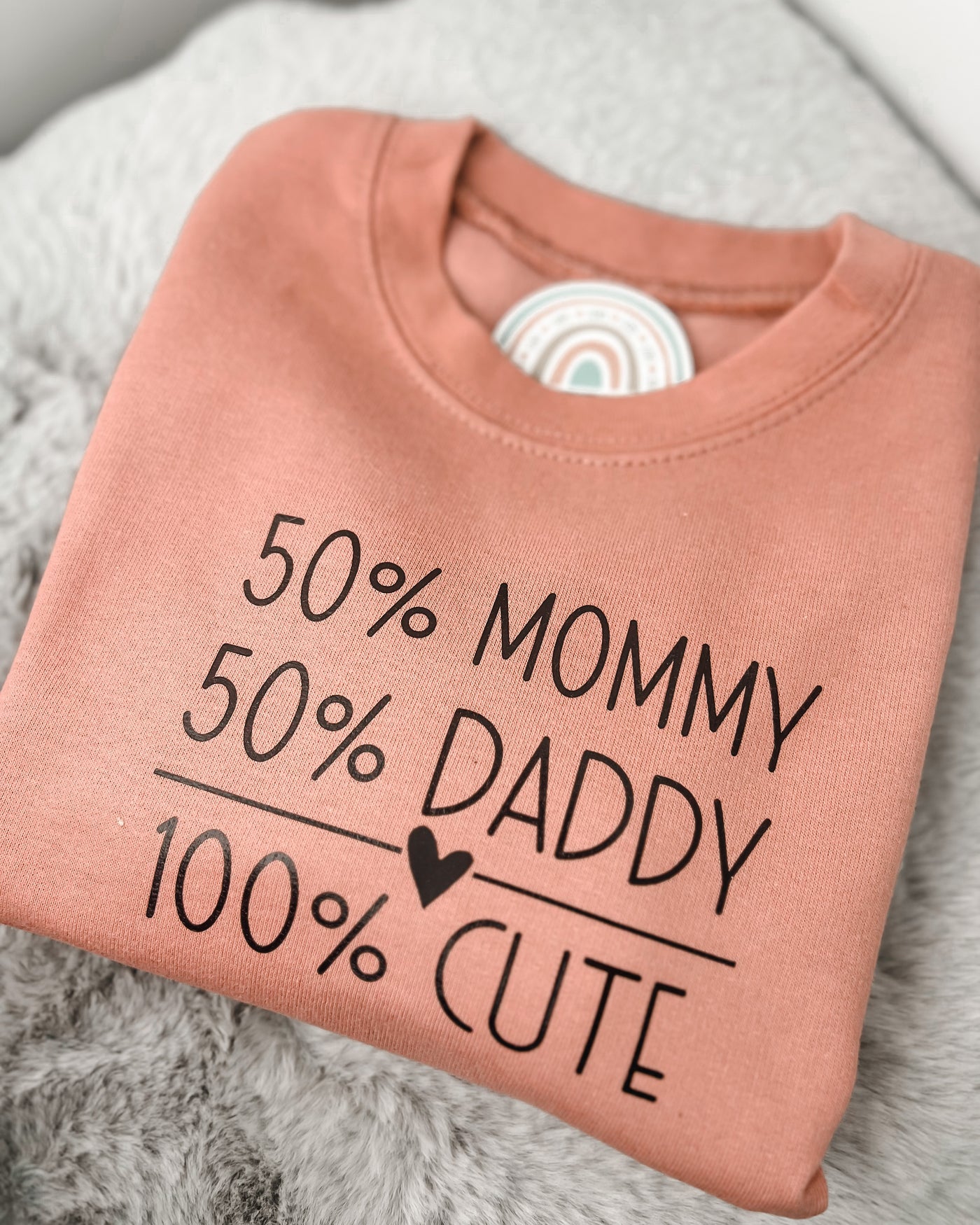 Kinder Sweater Design "50 % MOMMY 50 % DADDY" | Baby- & Kinder Pullover [individualisierbar]