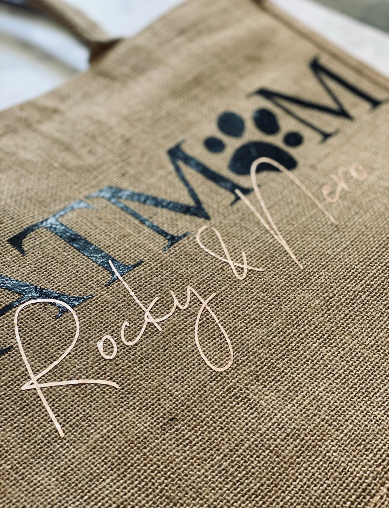 Jute-Geschenktasche / Jute-Shopper Design "Pfötchen" | Shopping Bag für Tierliebhaber [individualisierbar / personalisierbar]