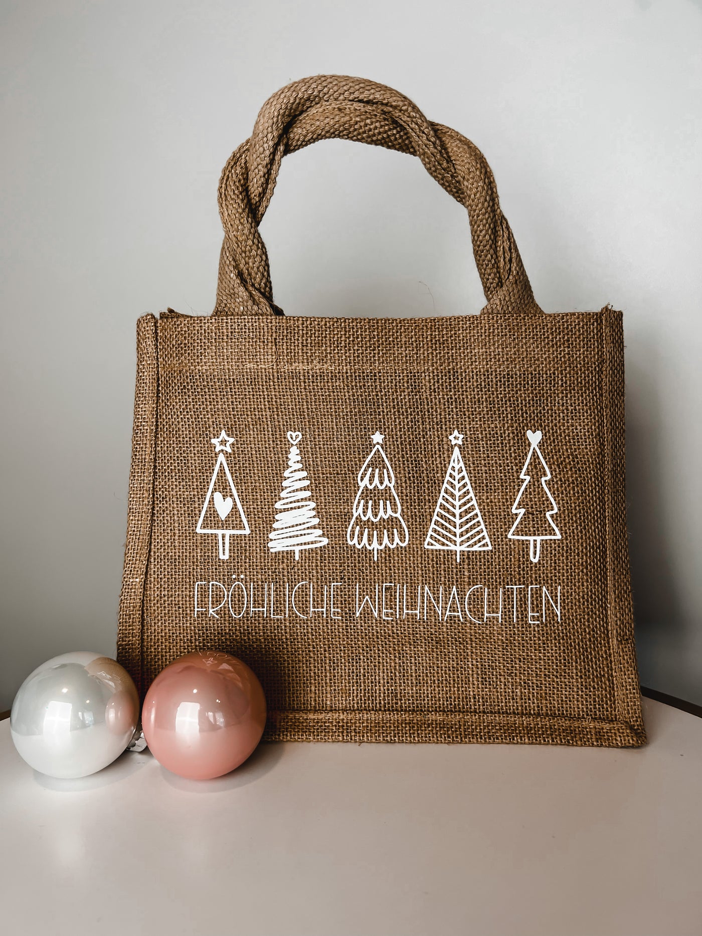 Jute-Geschenktasche / Jute-Shopper Design "Weihnachten" | Geschenktüte / Weihnachtsgeschenke [individualisierbar]