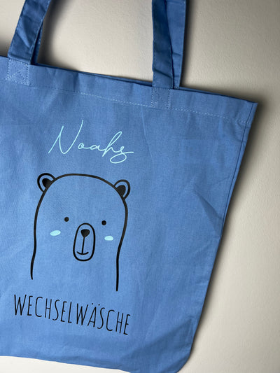 Stoffbeutel Design "Wechselwäsche" ⎟Stoffbeutel für die Kita / den Kindergarten mit Wunschtier + Namen [personalisierbar⎟individualisierbar]