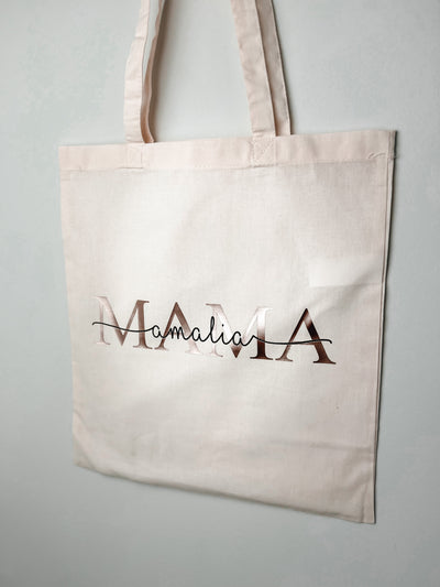 Stoffbeutel Design "MAMA EST" ⎟Stoffbeutel mit Kindername(n) und -geburtsdaten [personalisierbar⎟individualisierbar]