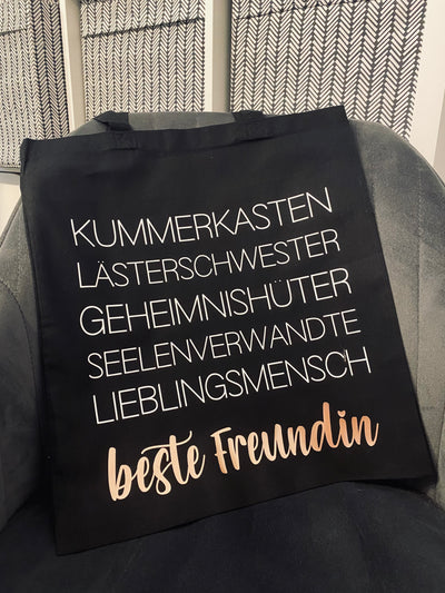 Stoffbeutel Design "Beste Freundin" ⎟Stoffbeutel mit Synonymen für Dein Bestie [individualisierbar]