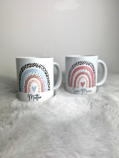 Keramiktasse Design "Regenbogen" | Henkeltasse mit Print | spülmaschinen- und mikrowellenfest [personalisierbar]