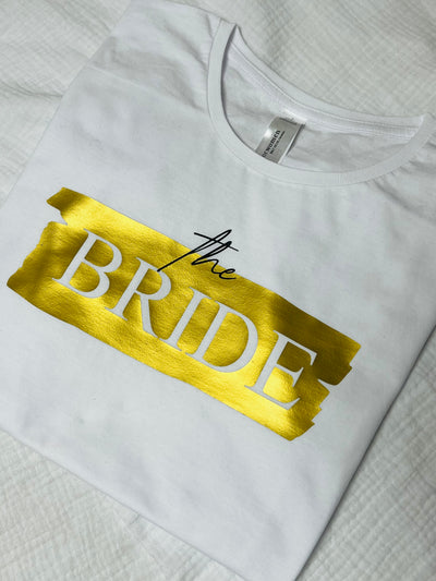 Junggesellenabschied T-Shirt leger Design „the Bride“ | JGA Shirt für die Braut [individualisierbar]